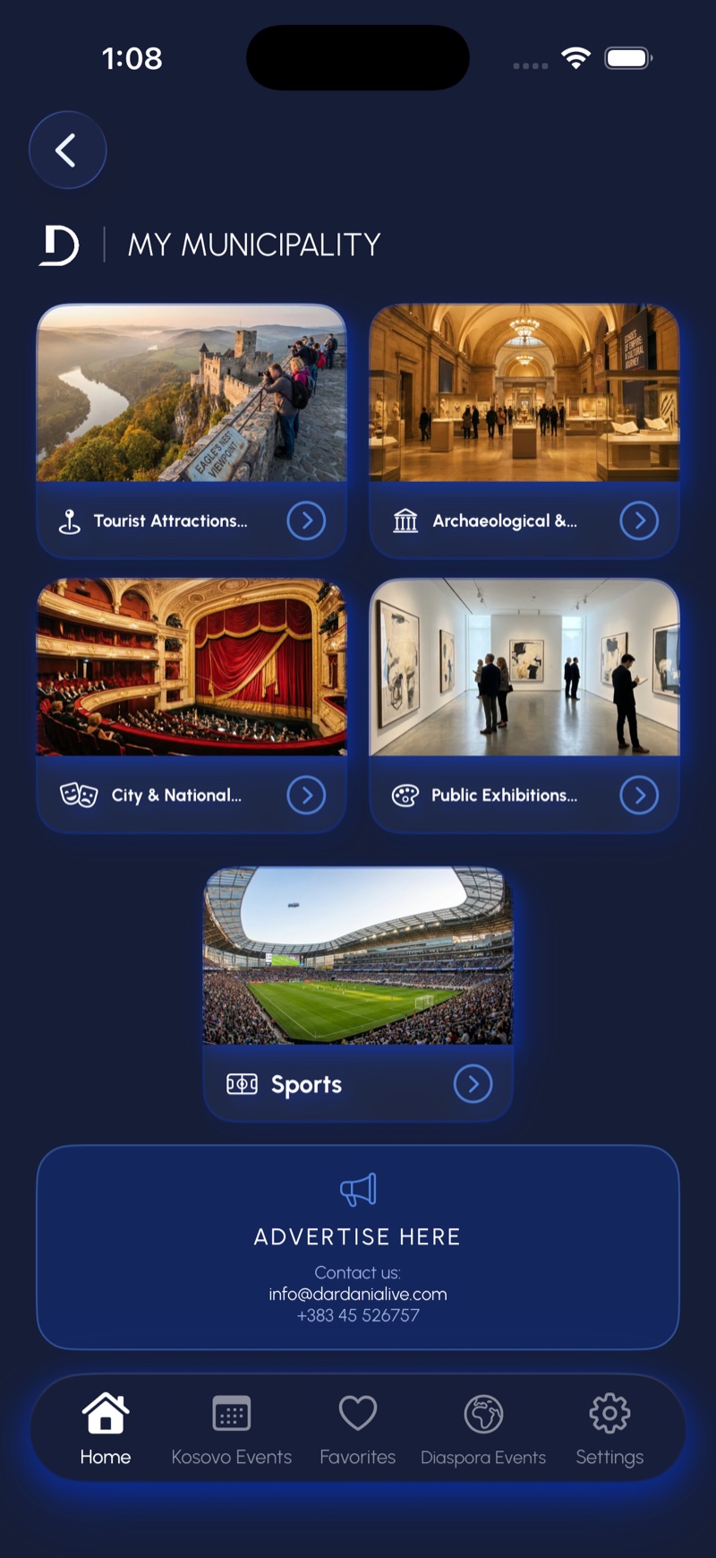 Museums, theaters and galleries