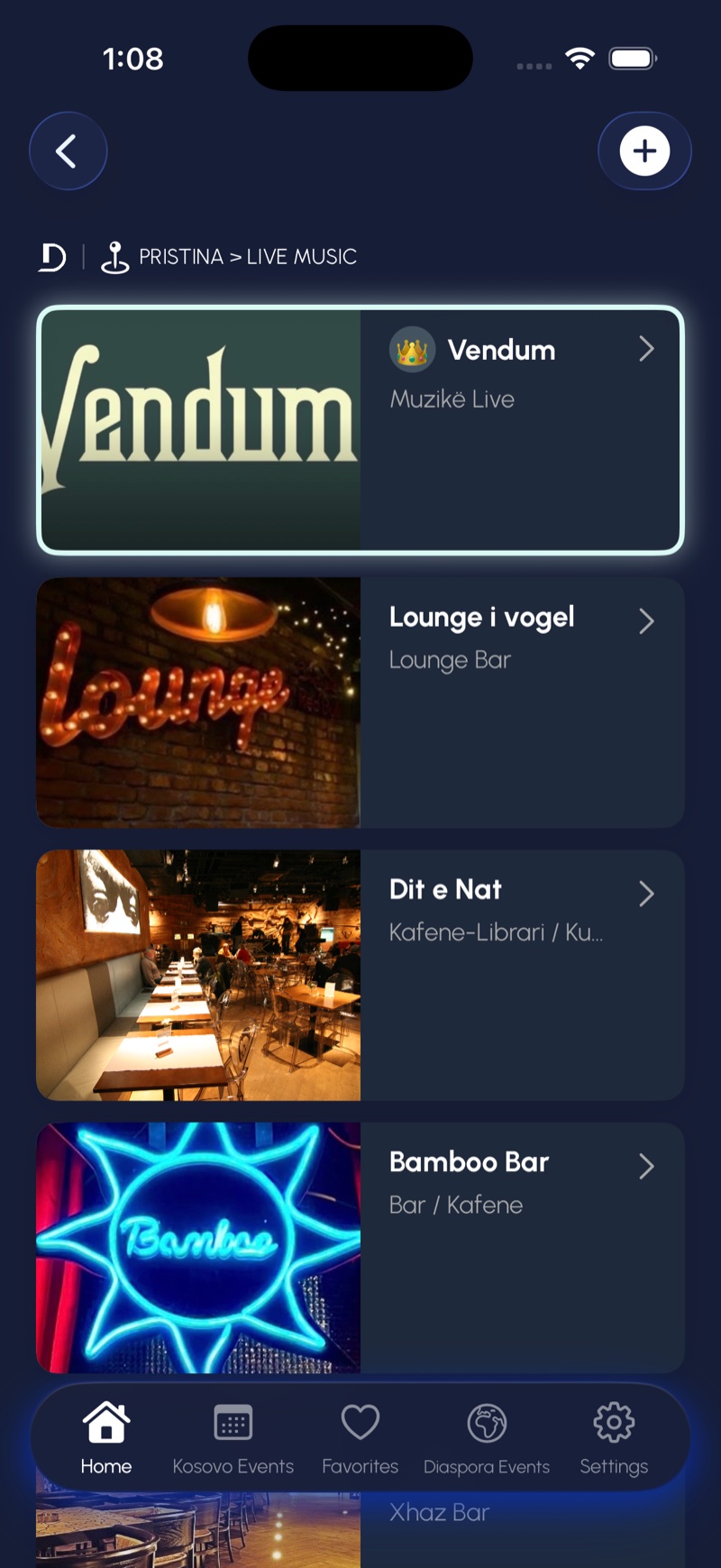 Live music venues in Prishtina